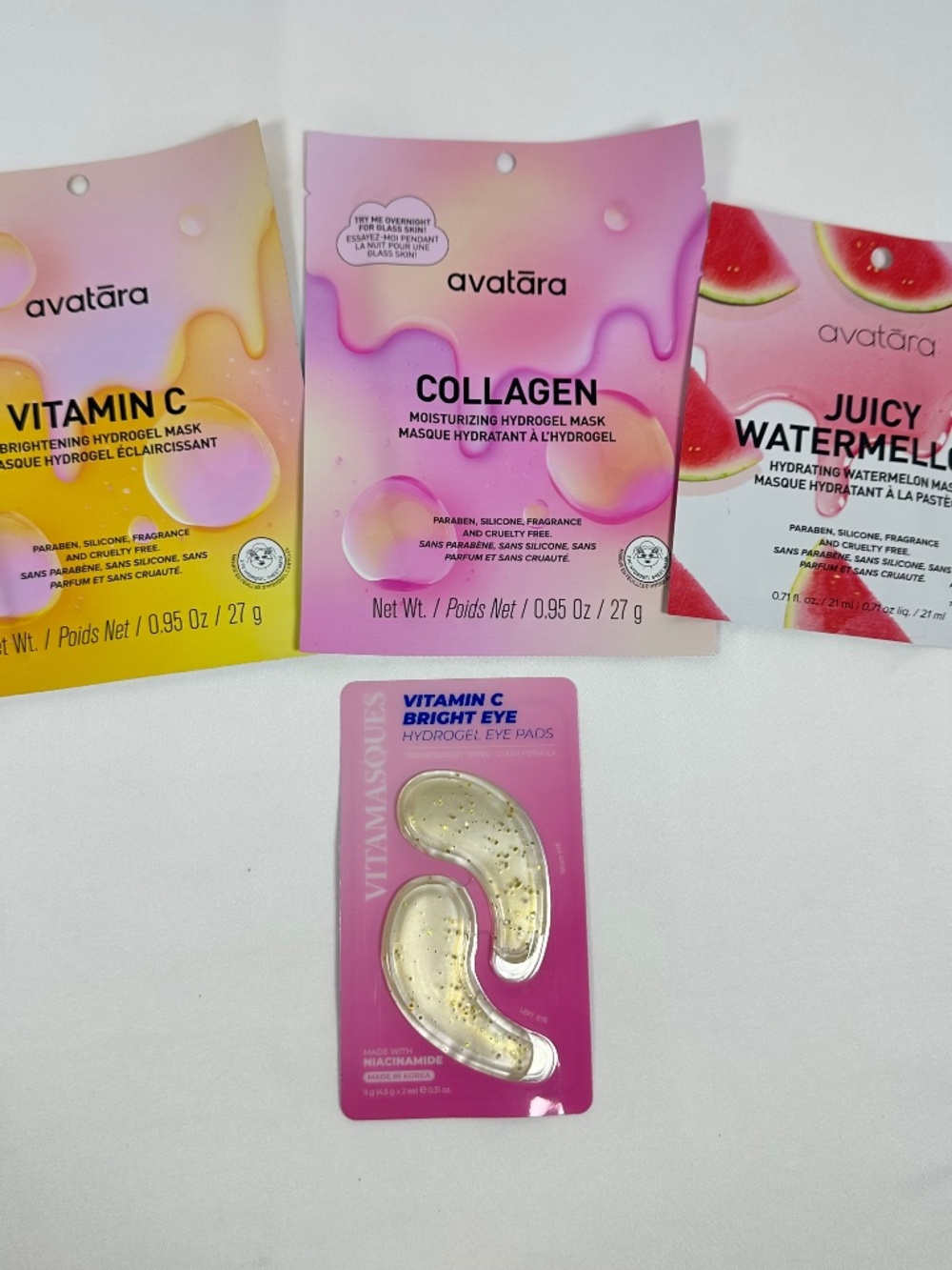 Avatara Hydrogel Masks, Brightening, Moisturizing, Hydrating, Vitamin C Eye Pads